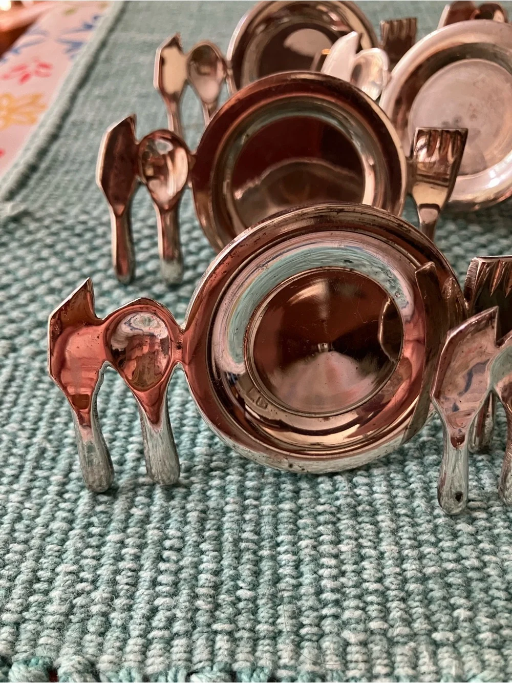 Silver Plated Whimsical Napkin Rings - Set of 8